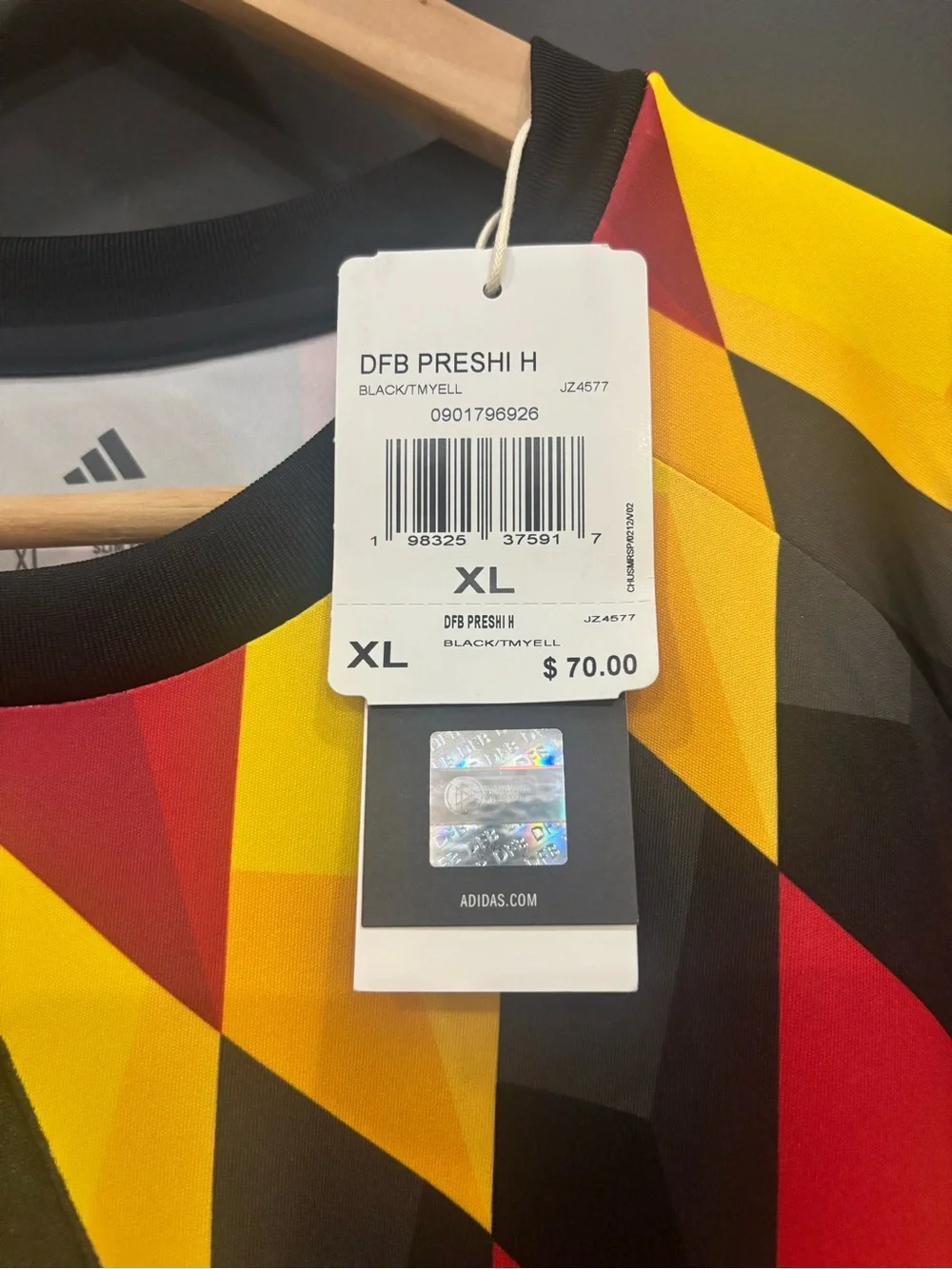 adidas Germany Geo-Pattern Soccer Jersey - Yellow/Red/Black